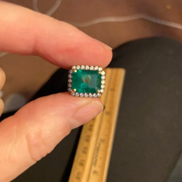 3.19 Carat Natural Emerald 14k diamond charm *CHARM ONLY* - Picture 10 of 16